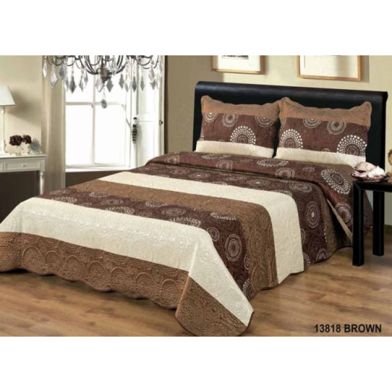 Toledo gultas pārklājs 220x240+2/40x40 raksts 13818 brūns