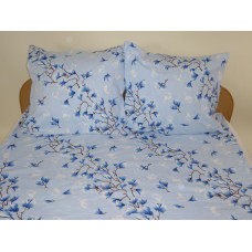 Flaneļa gultasveļa 200x220 raksts 585E Blue Flowers
