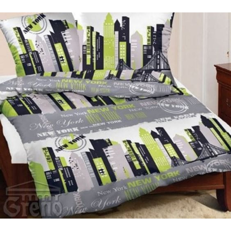 Ņujorkas satīna gultas veļa 140x200 Lime Gold Line