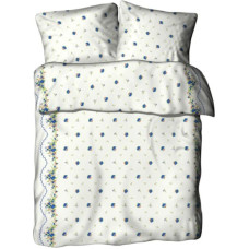 Mizas pakaiši 180x200 raksts 002B Border White and Blue ar pogām 100% bieza kokvilna