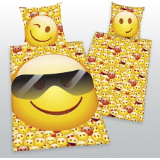 Kokvilnas gultas veļa 140x200 Emoji Smileys 7374 Beach Holidays spilvendrāna 70x90