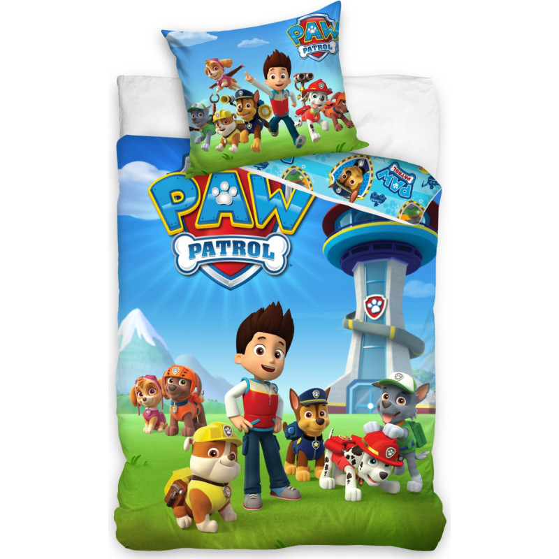 Kokvilnas gultas veļa 140x200 C Paw Patrol PAW9003 Blue Background 2786