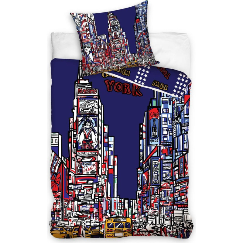 Kokvilnas gultas veļa 140x200 New York 10 New York blue 6159