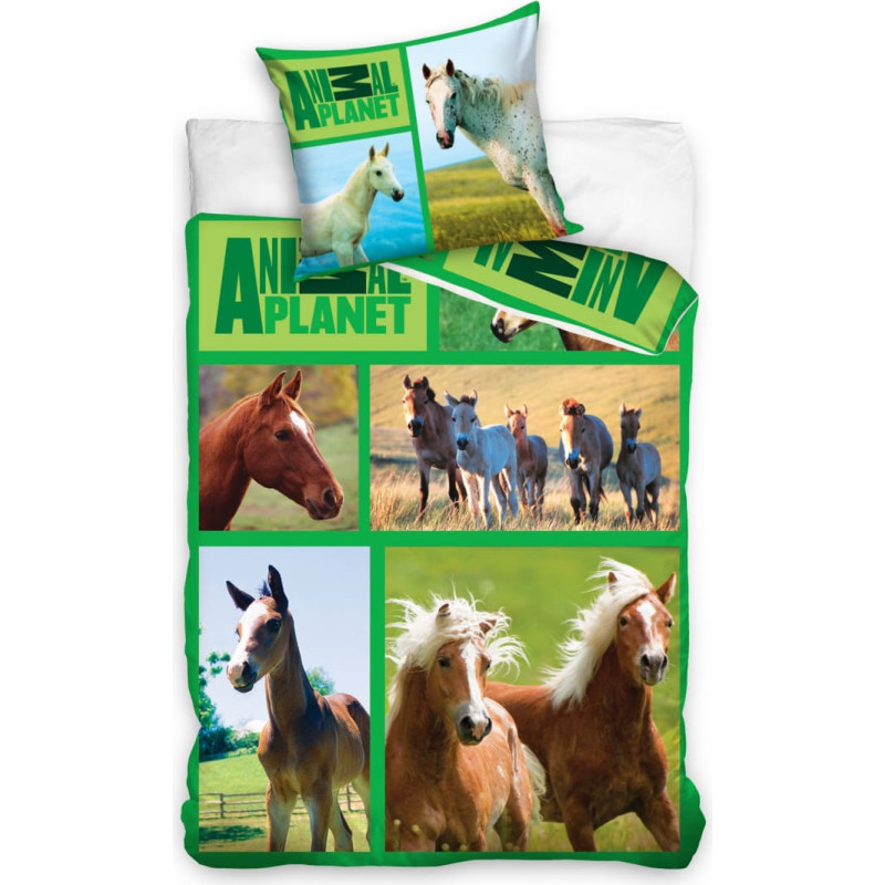 Kokvilnas pakaiši 160x200 C Dzīvnieku zirgi dzīvnieku maisījums AP161007 6487