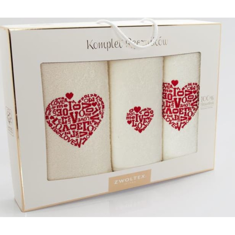3 dvieļu komplekts kastītē Love Ekri K1-5722