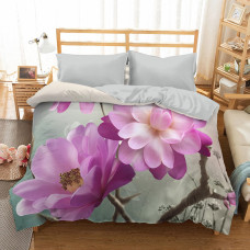 3D mikrosatīna gultas veļa 200x220 26 Amaranth Magnolia 0021 Bed&You