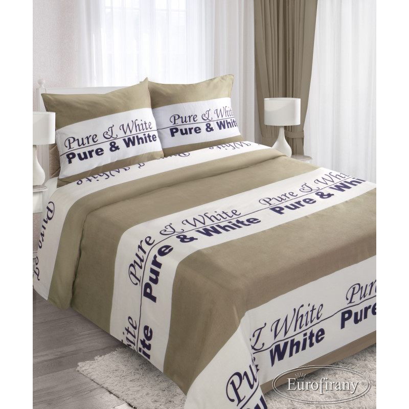 Satīna gultas veļa 200x220 Candy Pure&White un sudraba Modern Line