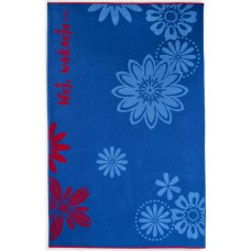 Pludmales dvielis 100x160 Hej holidays 8142/3 tumši zili ziedi 380 g/m2