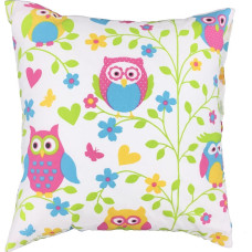 Kokvilnas spilvendrāna 40x40 1260E pūces pūces lapas ziedi krāsains krēms