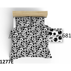 Kokvilnas spilvendrāna 40x40 1277E balti łowicka ziedi melni 681N