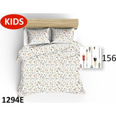 Kokvilnas gultas veļa 140x200 1294E baltas bultas dzeltens sarkans 156D