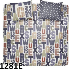 Kokvilnas gultasveļa 140x200 1281E burti zvaigznes alfabēts