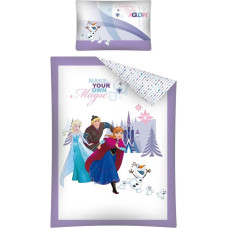 Kokvilnas gultas veļa 100x135 Frozen Frozen 1588 Anna Elsa Kristoff Olaf 16 B