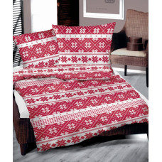 Kokvilnas gultasveļa 140x200 Scandi sarkana