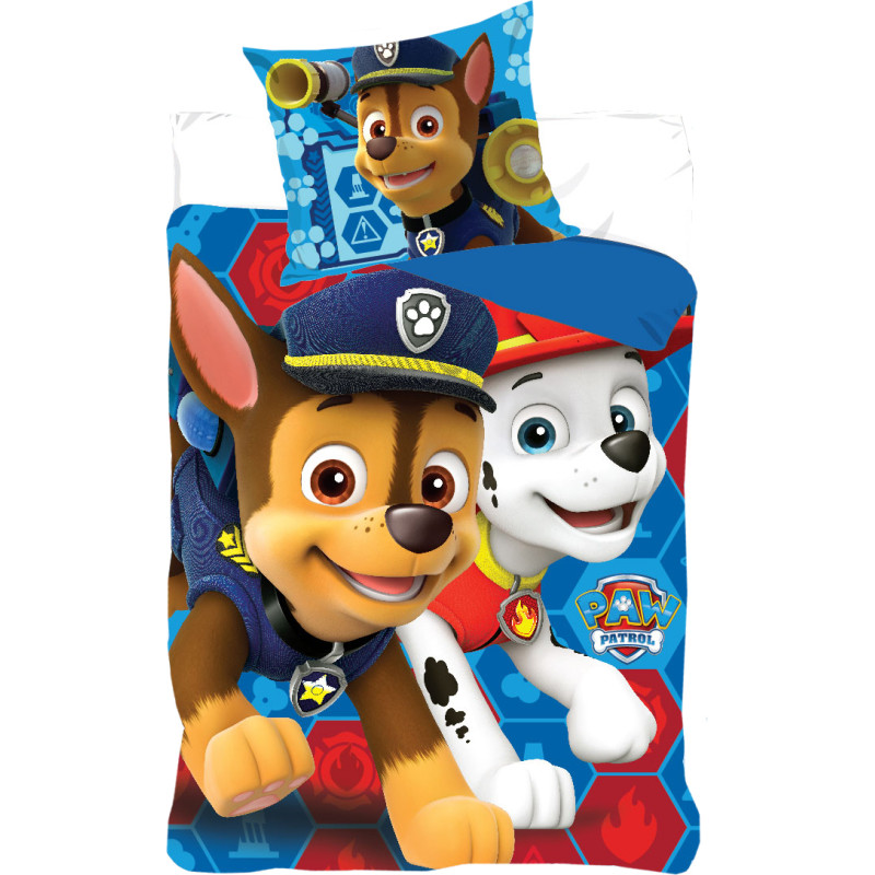 Kokvilnas pakaiši 140x200 Paw Patrol Paw 0345 Suņi 710-161 draugi zila