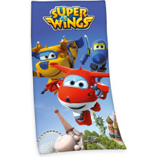 Bērnu dvielis 75x150 Super Wings 8161 lidmašīnas roboti, kokvilna