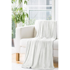 Mikrošķiedras sega 70x140 Agis, krēmkrāsa, rievota, super mīksta