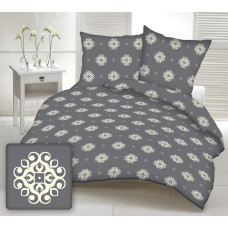 Mizas pakaiši 140x200 862a pelēki mirdzoši skaisti krēmkrāsas rotājumi ar pogām kokvilna