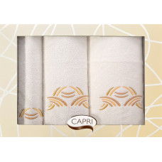 Dvieļu komplekts Capri kastē, 3 gab. Rak 88 krēmdzeltens