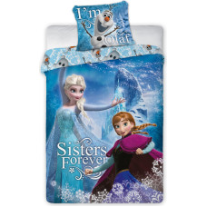 Kokvilnas gultas veļa 140x200 Frozen Frozen Olaf Anna Elsa 0937 spilvendrāna 70x90