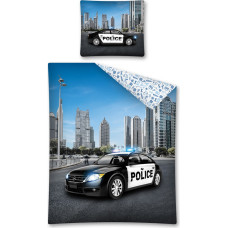 Kokvilnas gultas veļa 140x200 Police 1105 Policijas automašīnu debesskrāpji