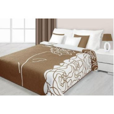 Dekoratīvs gultas pārklājs 220x240 42 krēmkrāsas brūns zieds