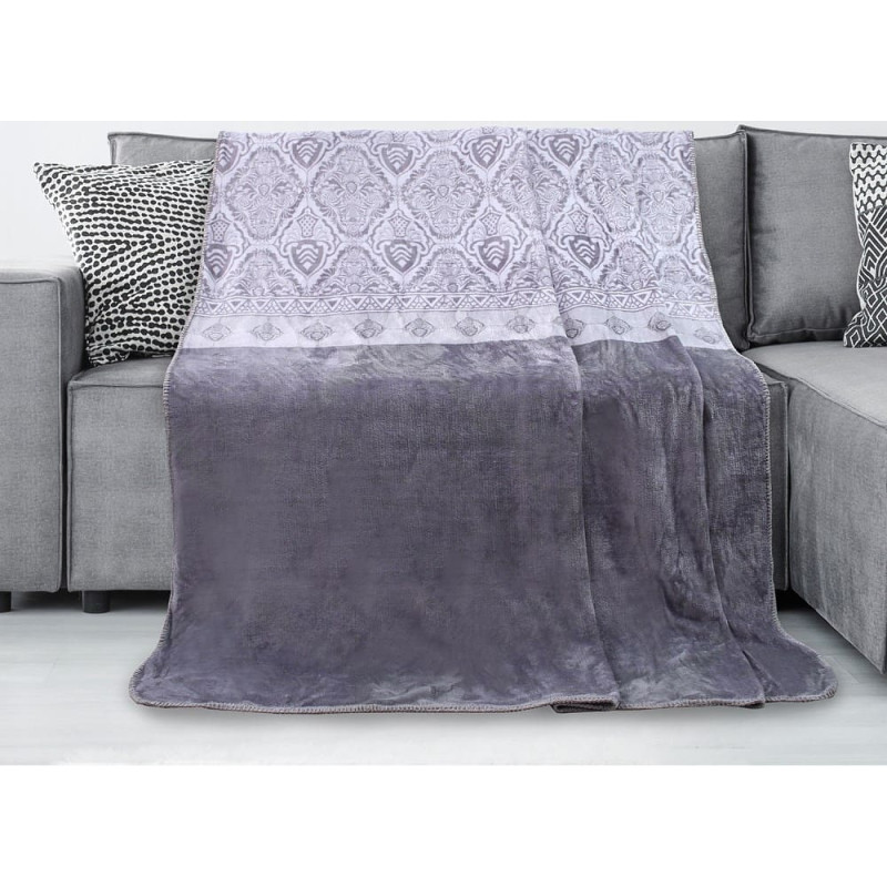 Decoking Mikro&scaron;ķiedras krēsla sega 70x150 Cuddle Ornament Ornament pelēka balta