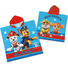 Pončo bērniem 60x120 Paw Patrol Paw 4056 zils dvielis ar kapuci