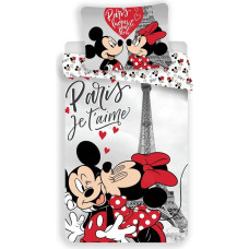 Kokvilnas gultas veļa 140x200 Mickey Mouse un Mini Paris 6077 Minnie Mickey Mouse Paris Eifeļa torņa spilvendrāna 70x90
