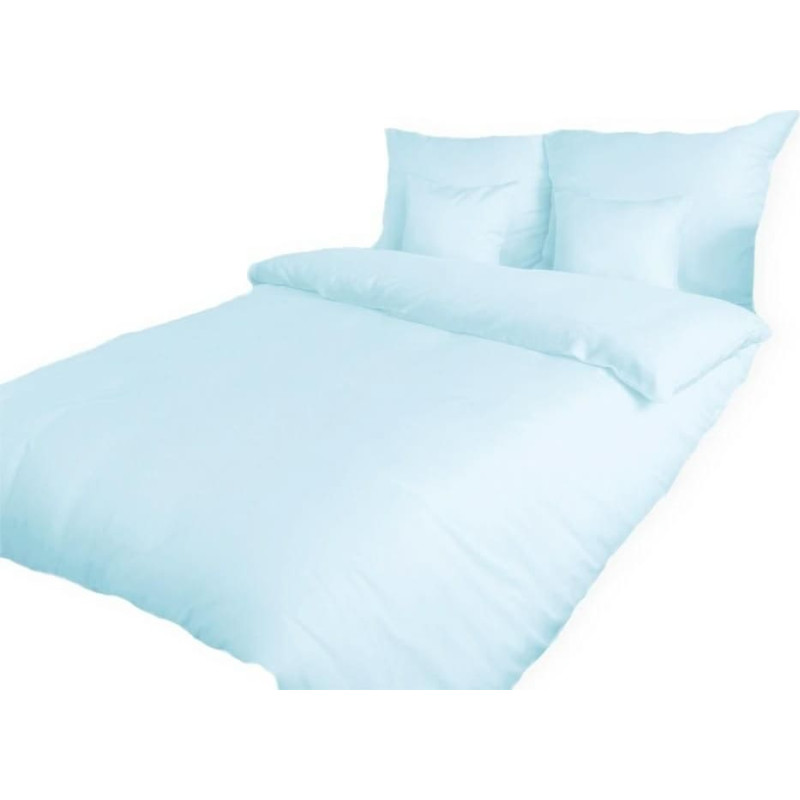 Kokvilnas gultasveļa 180x200 gaiši zila 10 vienkārša