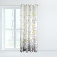 Gatavs aizkars ar starplikām 140x250 Amie balti brūni dzeltenas lapas