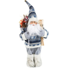 Ziemassvētku rotājums Santa Claus 3A 46cm tērauda zilas slēpes dāvanas