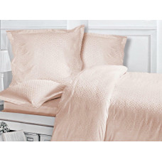 Satīna gultas veļa 220x200 Luxury Premium Monte Pink pūderrozā marokāņu žakarda ar dekoratīvu sloksni