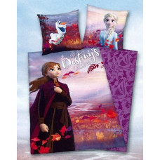 Kokvilnas gultas veļa 140x200 Frozen Frozen 4109 Anna Elza Olaf Princess spilvendrāna 70x90