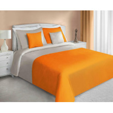 Satīna gultas veļa 160x200 Duo bēšs oranžs