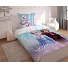 Kokvilnas gultas veļa 140x200 Frozen Anna Elsa Olaf Magical 3285 A 9317