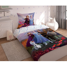 Kokvilnas gultas veļa 140x200 Frozen Anna Elsa Olaf Sven Kristoff 3283 A 3635