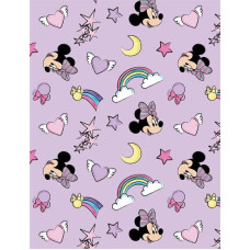 Flīsa sega 130x170 Mini Minnie Mouse purpursarkanas sirdis zvaigznes bērnu pleds 1221