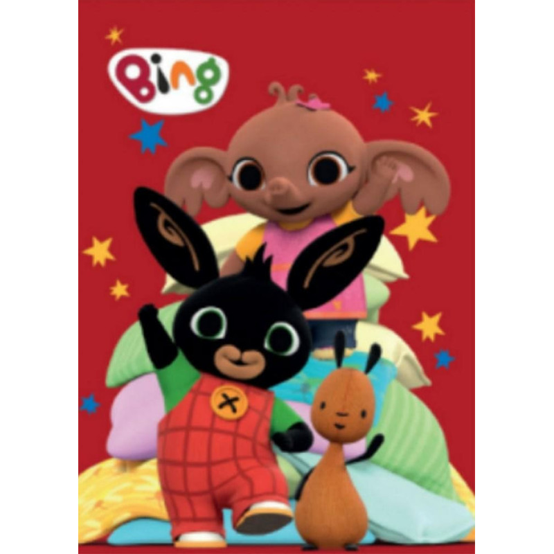 Bing Bunny Sula 4078 sarkana bērnu flīsa sega