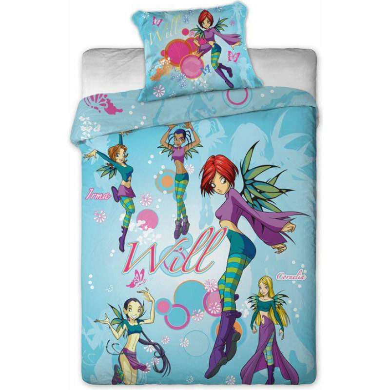 Kokvilnas gultas veļa 140x200 Witch Charmed Ones Will 4647 zila spilvendrāna 70x90