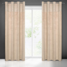 Aizkars 140x250 Lazdu smilškrāsas sudraba briljanti samts gatavs ar cilpām