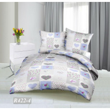 Mizas pakaiši 140x200 RS422/4 purpursarkani sirsniņas ziedi aizdarāmi ar pogām 100% kokvilna