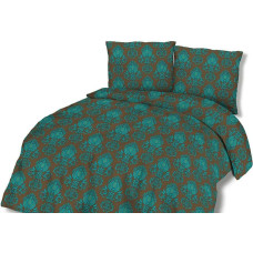 Kokvilnas gultas veļa 180x200 71451/1 ornaments brūns zaļš tirkīzs Glamour oriental Cottonlove 2