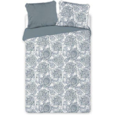 Komplektā 2 satīna spilvendrānas 40x40 Elegant 003 ornamenti balti pelēki ziedi austrumnieciski