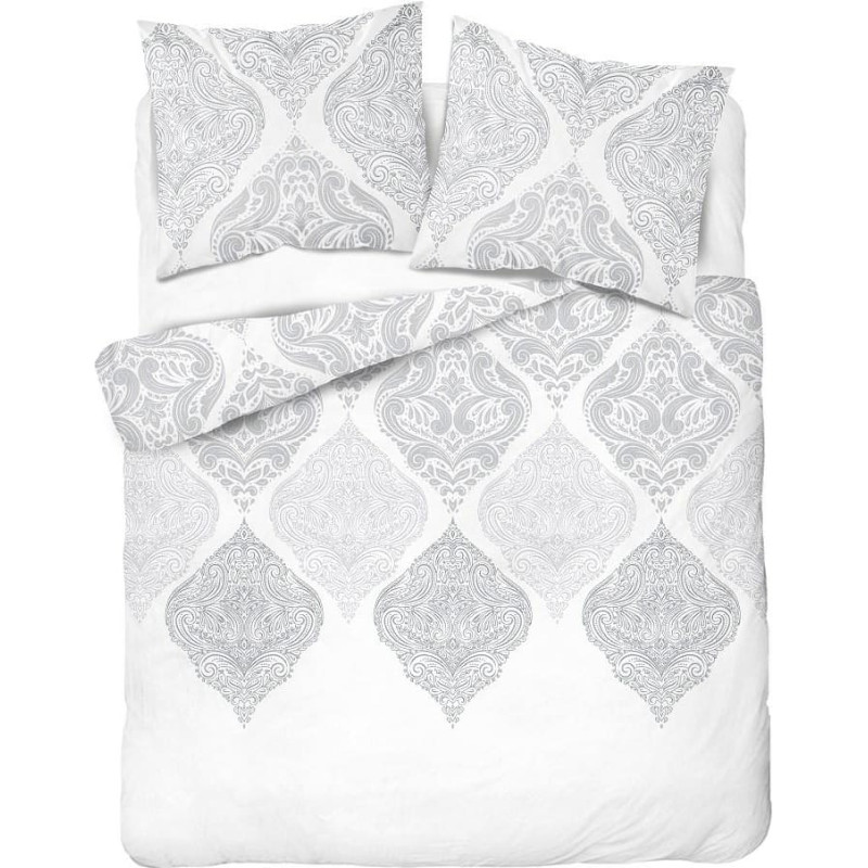Flaneļa gultas veļa 160x200 Glamour balti pelēka 3663 D Flaneļa 2022