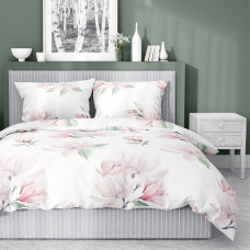 Satīna pakaiši 160x200 balti aprikožu ziedi 4241 A Home Satin 11