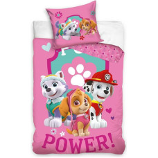 Kokvilnas gultasveļa 160x200 Paw Patrol suņiem rozā spilvendrāna 70x80 03 C23