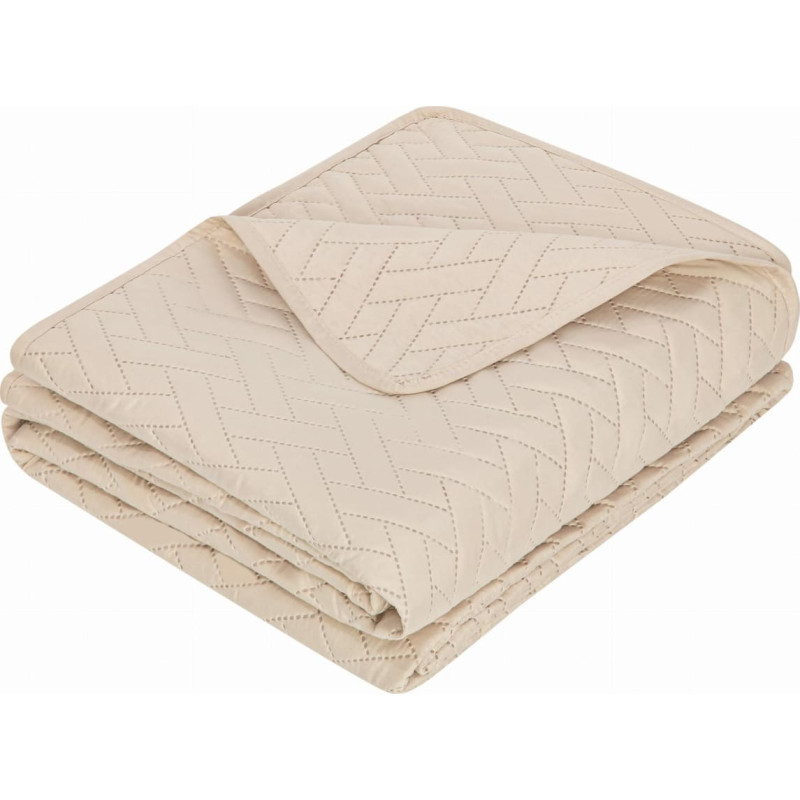 Dekoratīvais gultas pārklājs 240x260 Dash bēšs ģeometrisks I23