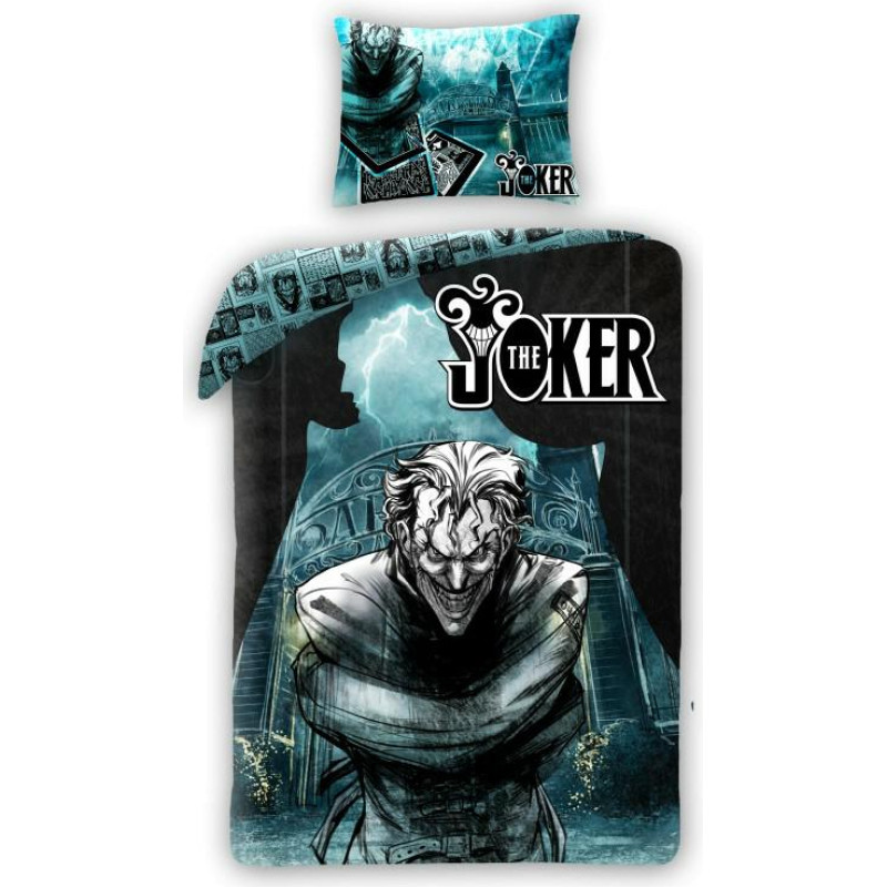 Kokvilnas gultas veļa 140x200 Joker melna tirkīza spilvendrāna 70x90 Kids 12