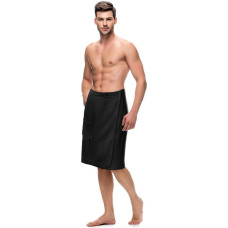 Kilt L/XL vīriešu pirts dvielis, melna frotē kokvilna